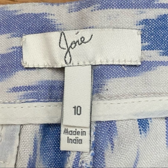 Joie Ikat Print Cotton Merci Shorts Blue White 10 - Picture 5 of 6